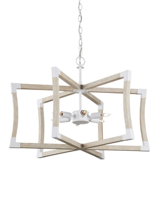 Bastian Six Light Lantern in Sandstone/Sugar White