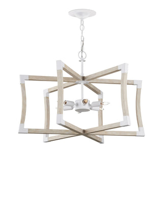 Bastian Six Light Lantern in Sandstone/Sugar White