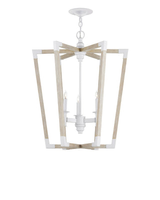 Bastian Three Light Lantern in Sandstone/Sugar White