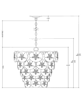 Tulum Five Light Chandelier in White/Sugar White