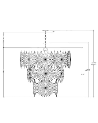 Bismarkia 13 Light Chandelier in Gesso White