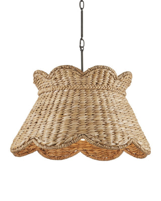 Annabelle One Light Pendant in Natural/Molé Black