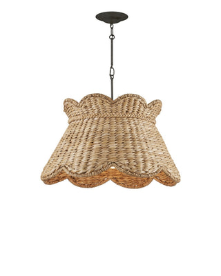 Annabelle One Light Pendant in Natural/Molé Black