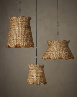 Annabelle One Light Pendant in Natural/Molé Black