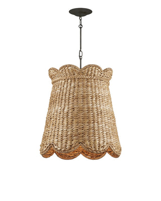 Annabelle One Light Pendant in Natural/Molé Black