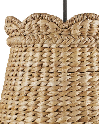 Annabelle One Light Pendant in Natural/Molé Black