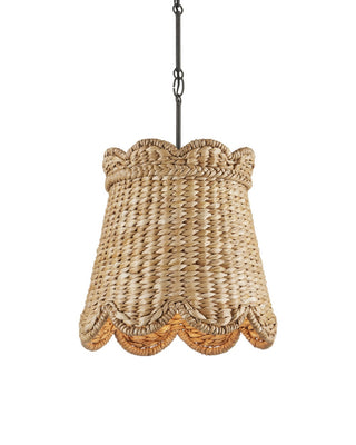 Annabelle One Light Pendant in Natural/Molé Black