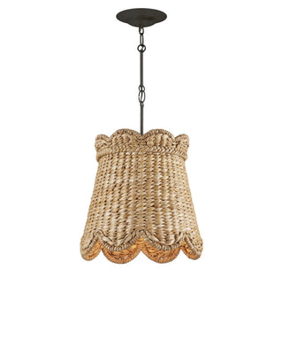 Annabelle One Light Pendant in Natural/Molé Black