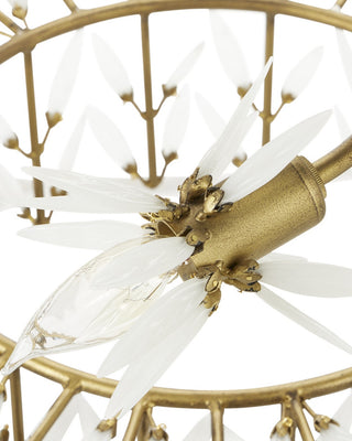 Magnum Opus 12 Light Chandelier in Brass/White
