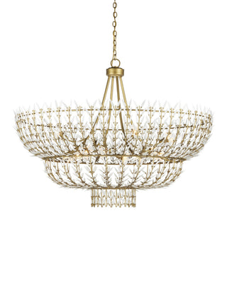Magnum Opus 12 Light Chandelier in Brass/White