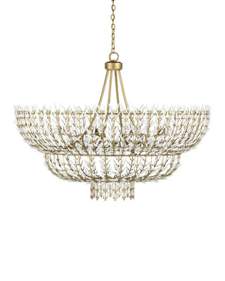 Magnum Opus 12 Light Chandelier in Brass/White
