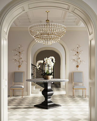 Magnum Opus 12 Light Chandelier in Brass/White