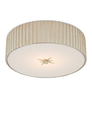 Caravel One Light Flush Mount in Silver Leaf/White