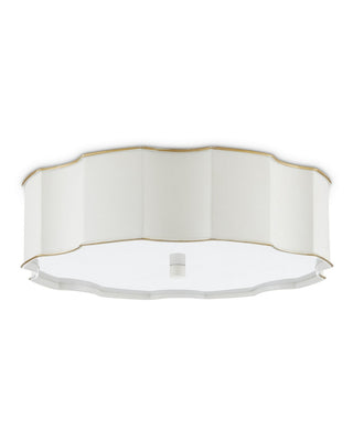 Wexford Three Light Flush Mount in Snow White/Gold/White