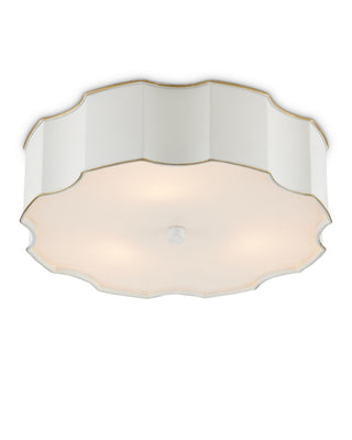 Wexford Three Light Flush Mount in Snow White/Gold/White