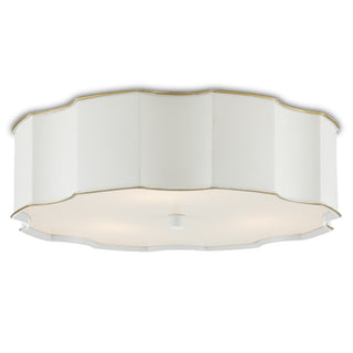 Currey and Company - 9999-0067 - Three Light Flush Mount - Wexford - Snow White/Gold/White