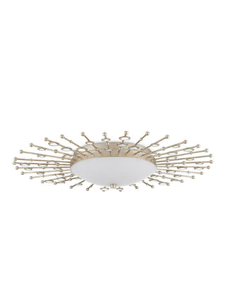 Planisphere One Light Flush Mount in Finish: Silver Leaf/White/Mirror