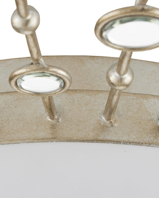 Planisphere One Light Flush Mount in Finish: Silver Leaf/White/Mirror
