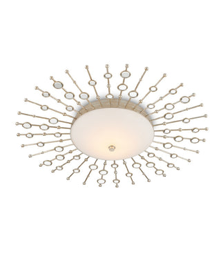 Planisphere One Light Flush Mount in Finish: Silver Leaf/White/Mirror