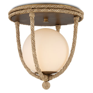 Currey and Company - 9999-0069 - One Light Flush Mount - Passageway - Natural/Dorado Gold/White