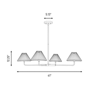 Four Light Chandelier in Matte Black