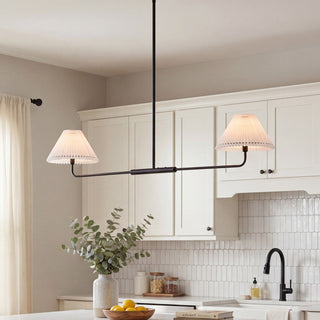 Two Light Linear Chandelier in Matte Black