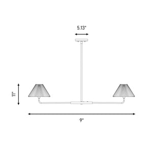 Two Light Linear Chandelier in Matte Black