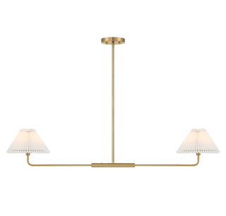 Meridian - M100122NB - Two Light Linear Chandelier - Natural Brass