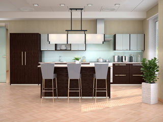 Orleans Five Light Linear Chandelier in Black Cashmere