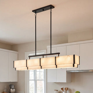 Orleans Eight Light Linear Chandelier in Black Cashmere