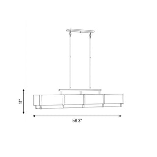 Orleans Eight Light Linear Chandelier in Black Cashmere