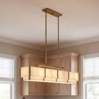 Orleans Eight Light Linear Chandelier in Distressed Gold