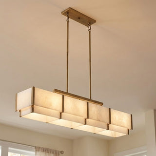 Orleans Eight Light Linear Chandelier in Distressed Gold