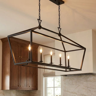Townsend Five Light Linear Chandelier in Matte Black