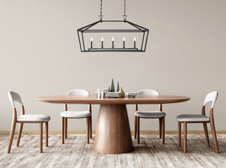 Townsend Five Light Linear Chandelier in Matte Black