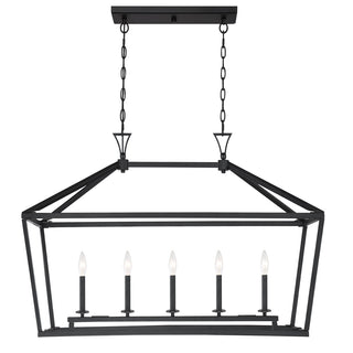 Savoy House - 1-424-5-89 - Five Light Linear Chandelier - Townsend - Matte Black