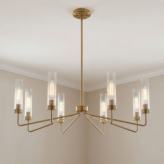 Baker Eight Light Chandelier in Warm Brass