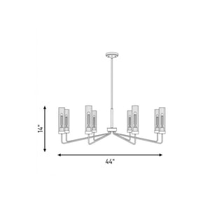 Baker Eight Light Chandelier in Warm Brass