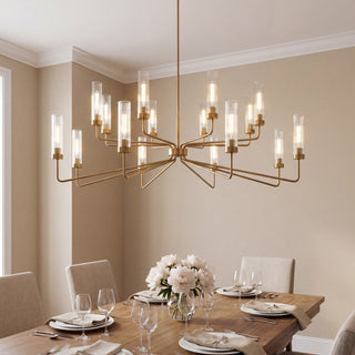 Baker 16 Light Chandelier in Warm Brass