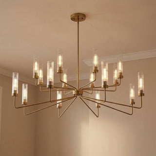 Baker 16 Light Chandelier in Warm Brass