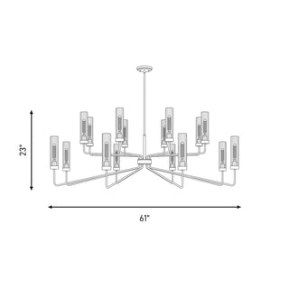 Baker 16 Light Chandelier in Warm Brass