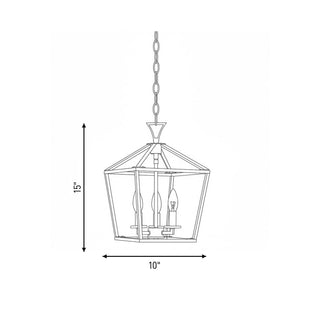 Townsend Three Light Pendant in Warm Brass