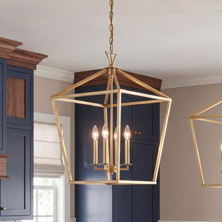 Townsend Four Light Pendant in Warm Brass