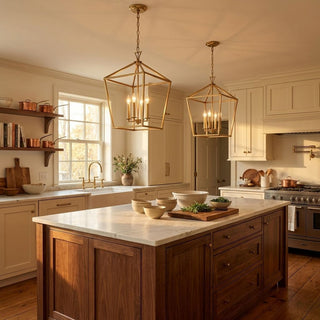 Townsend Four Light Pendant in Warm Brass