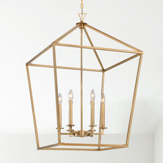 Townsend Six Light Pendant in Warm Brass