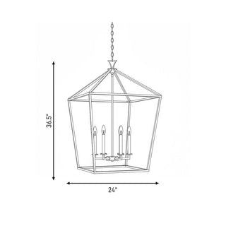 Townsend Six Light Pendant in Warm Brass