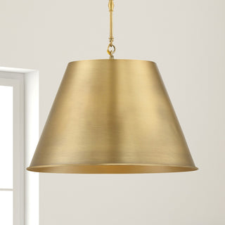 Alden One Light Pendant in Warm Brass