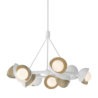Hubbardton Forge - 131068-SKT-MULT-02-84-GG0711 - Brooklyn 9-Light Double Shade Ring Pendant - Brooklyn - White