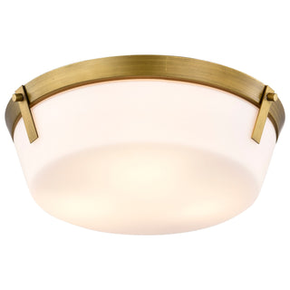 Rowen Three Light Flush Mount in Natural Brass
