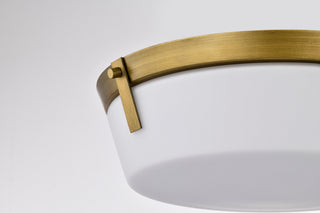 Rowen Three Light Flush Mount in Natural Brass